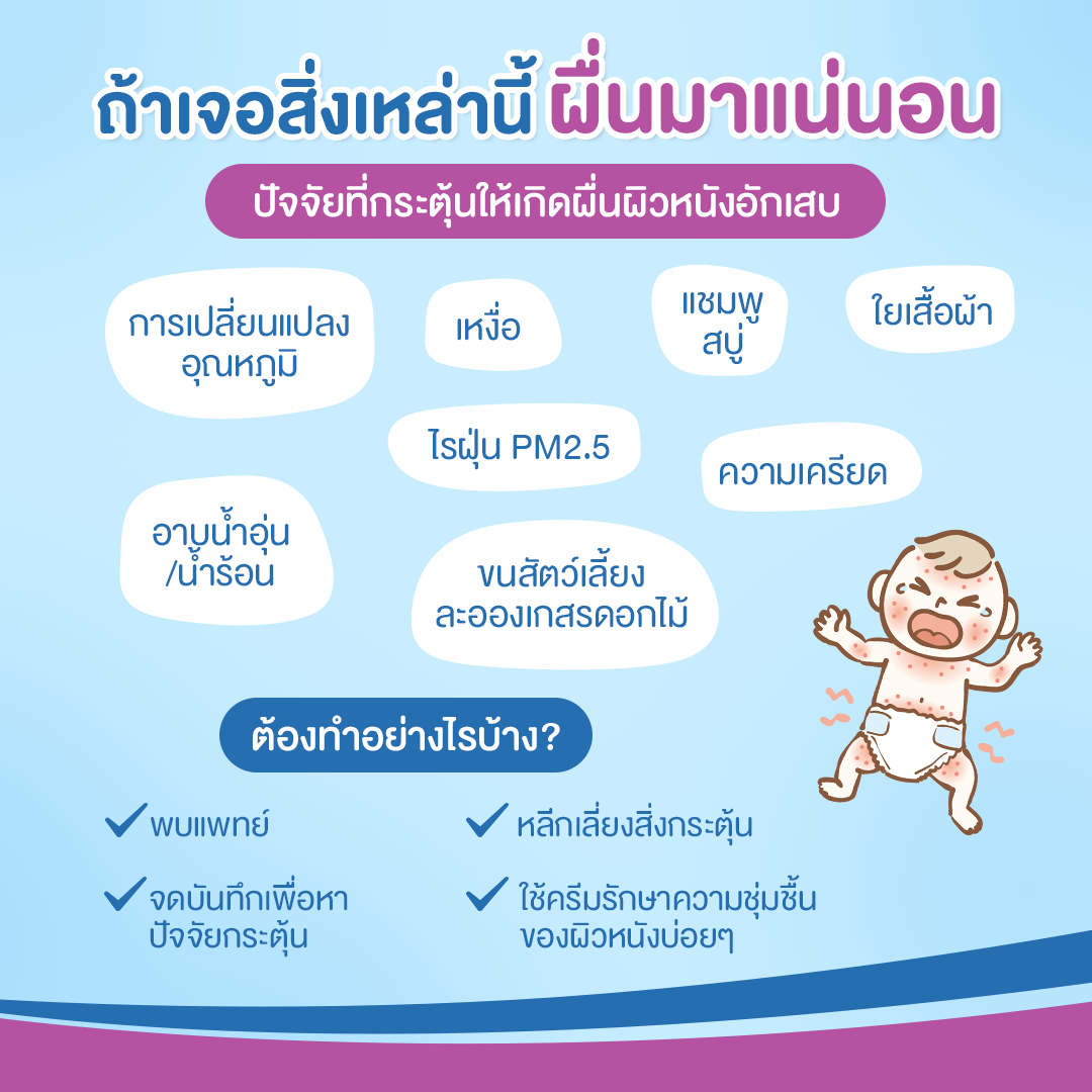 ปัจจััยที่ทำให้เกิดผื่นผิวหนังอักเสบในเด็ก